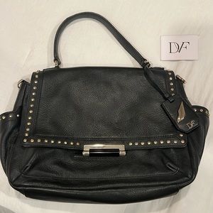 Diane Von Fursentberg leather black hand bag
